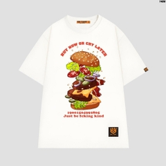 Áo thun tay lỡ HY KOREA Hamburger buy 1486 form rộng unisex couple