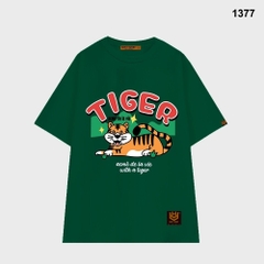 Áo thun unisex Tiger 1377 form rộng tay lỡ nam nữ cotton 75