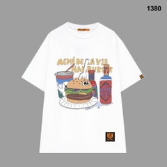 Áo thun nam nữ form rộng Burger water Acmede 1380 tay lỡ cotton 75