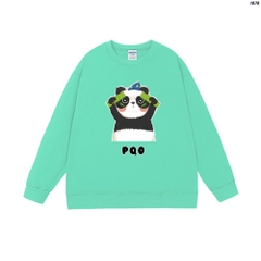 Áo Sweater cổ tròn nam nữ nỉ bông Gấu trúc 1076 HY KOREA