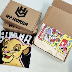 Áo thun tay lỡ HY KOREA Lion King 1444 form rộng tay lỡ nam nữ