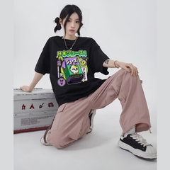 Áo thun nam nữ HY KOREA Hộp sữa tím 1477 form rộng tay lỡ