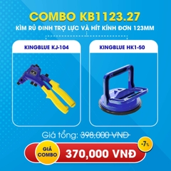 KB1123.27 - Combo kìm bấm rive KJ-104 và hít kính đơn HK1-50 Kingblue