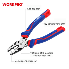 Kìm điện đa năng 180mm Workpro WP231025