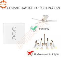 Chiết áp Quạt trần cảm ứng WIFI thông minh TUYA (Chuẩn EU)