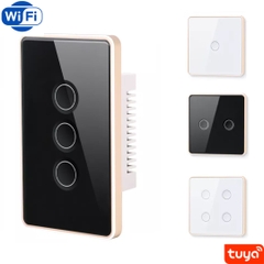 Công tắc wifi tuya viền nhôm, vàng, cảm ứng, thông minh.