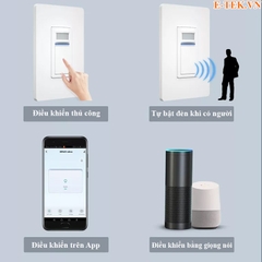 Các phương thức điều khiển công tắc: tự bật đèn khi có người, qua App TuyaSmart...
