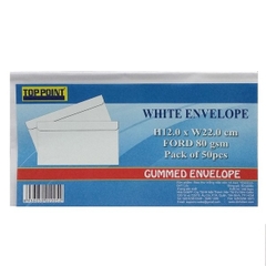 Bao Thư Trắng 12 x 22 cm - 80Gsm Có Keo