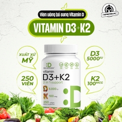 Deal Supplement Vitamin D3 + K2 - Viên uống bổ sung Vitamin D (250 viên)