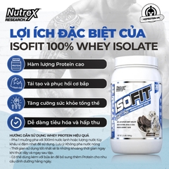 NUTREX ISOFIT - SỮA WHEY PROTEIN ISOLATE 100% ISO FIT (2LBS)