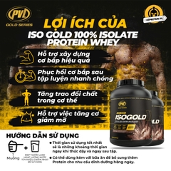 PVL ISO GOLD 100% ISOLATE PROTEIN WHEY + PROBIOTIC ENZYME TIÊU HÓA (5 LBS)