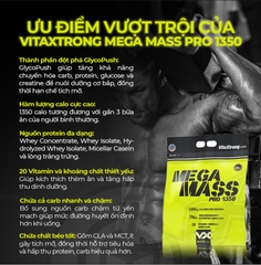 VITAXTRONG MEGA MASS PRO 1350 - SỮA TĂNG CÂN (6 LBS)