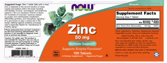 NOW ZINC - VIÊN UỐNG BỔ SUNG KẼM (250 VIÊN)