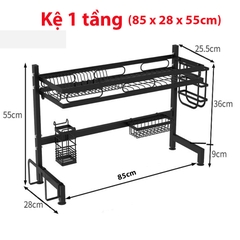 Giá Để Chén Đĩa Trên Bồn Rửa Bát Đa Chức Năng 1, 2 Tầng