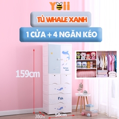 TỦ NHỰA ĐỰNG ĐỒ CHO BÉ Yoii - MẪU WHALE C04