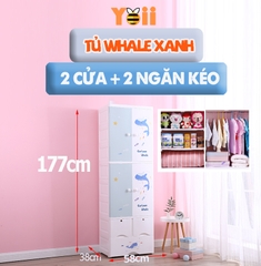 TỦ NHỰA ĐỰNG ĐỒ CHO BÉ Yoii - MẪU WHALE C04