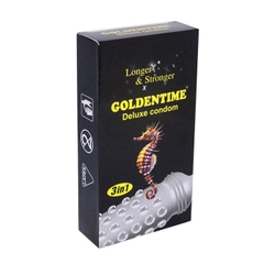 Bao cao su Goldentime Longer 3 in 1, Hộp 12 cái