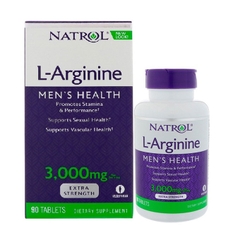 Natrol L-Arginine 3000mg hỗ trợ sinh lý nam, Hộp 90 viên
