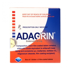 Thuốc cường dương Adagrin 50 mg, Hộp 3 viên