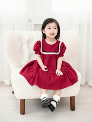 Đầm nhung đỏ baby doll