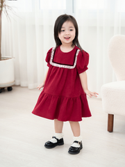 Đầm nhung đỏ baby doll