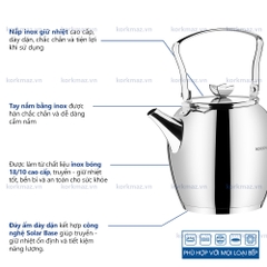 Bình trà, ấm trà inox 18/10 Korkmaz Butterfly 2.3 lít