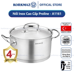 Nồi nấu bếp từ inox cao cấp Korkmaz Proline 3.8 lít - Ø20x12cm  - A1161