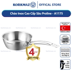 Chảo inox bếp từ sâu lòng cao cấp Korkmaz Proline 2 lít - Ø20x7cm - A1175