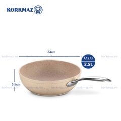 Chảo chống dính bếp từ sâu Korkmaz Granita 2.5 lít  - Ø24cm - A1273