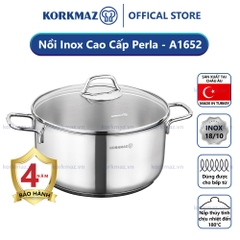 Nồi nấu bếp từ inox cao cấp Korkmaz Perla 1 lít - Ø14x7cm - A1652