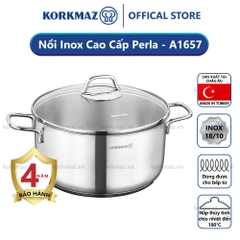 Nồi nấu bếp từ inox cao cấp Korkmaz Perla 5.5 lít - Ø24x12cm - A1657