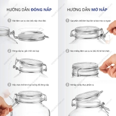 Hũ thủy tinh nắp cài kín hơi Fido 200ml