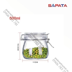 Combo 3 hũ thủy tinh tròn nắp cài inox CB03001 - SAPATA