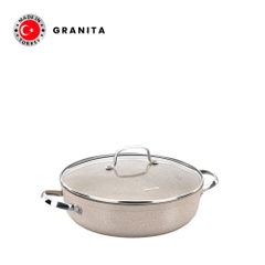 Nồi chống dính bếp từ cao cấp Korkmaz Granita thân thấp 2.5 lít - Ø24x4.5cm - A1854