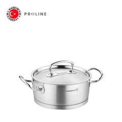 Nồi nấu bếp từ inox cao cấp Korkmaz Proline 2.8 lít thân thấp - Ø20x9cm - A1169