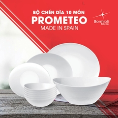 Bộ chén đĩa thủy tinh Prometeo 10 món (Bormioli Rocco)