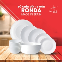 Bộ chén đĩa thủy tinh Ronda 12 món (Bormioli Rocco)