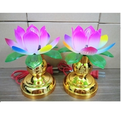 Bộ đèn thờ sen nhựa 12 X 5.5CM