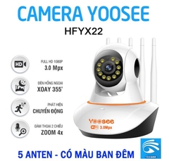Camera Wifi yoosee HFYX22 3.0mp Robo ( 5 Anten, Ko Lan, Có màu )