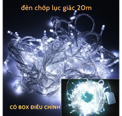 Dây Đèn Chớp 20m Lục Giác Sáng Trắng