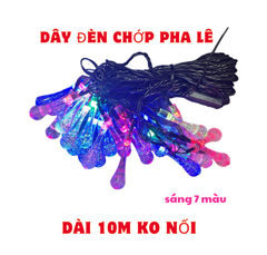 Dây Đèn Led Pha Lê 10m Sáng 7 Màu-- ko Nối