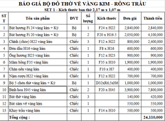 Bộ Đồ Cho Ban Thờ 2.17mx1.07m Gốm Chu Đậu Họa Tiết Rồng Trầu