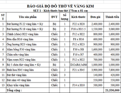 SET 1 - Bộ Đồ Cho Ban Thờ Kích Thước 1,75m x 81cm Gốm Chu Đậu Truyền Thống