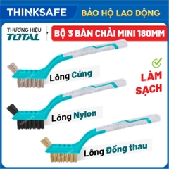Bộ 3 bàn chải mini làm sạch mài mòn 180mm TOTAL TAC38033