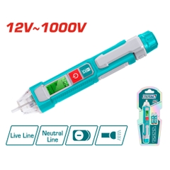 Bút thử điện đa năng thông minh 12V-1000V TOTAL THT210003/ THT100091 đầu dò điện áp AC có đèn, dò không chạm