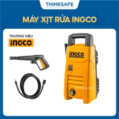 Xịt rửa INGCO điện áp 220V, Motor Chổi than, Dây Nhôm, Công suất 1200W, Áp suất 90Bar, Tự động ngưng - Thinksafe
