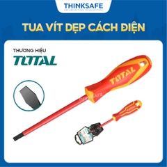 Tua vít dẹp cách điện 1000V Total THTIS4100, THTIS5125, THTIS6150, dùng thép không gì tuốc nơ vít cầm tay - Thinksafe
