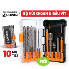 Bộ mũi khoan đa năng 10 chi tiết HUKAN G1-BPK10C Mũi khoan và mũi vít đa năng chuôi lục giác