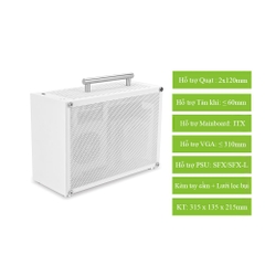 VỎ CASE MÁY TÍNH METALFISH T60 MESH WHITE (MÀU TRẮNG/ MẶT LƯỚI/ ITX/ SFX)