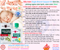 Dầu tràm Eagle Brand Cajuput Oil 30ml – Giữ ấm, phòng cảm lạnh, cảm cúm hiệu quả cho bé